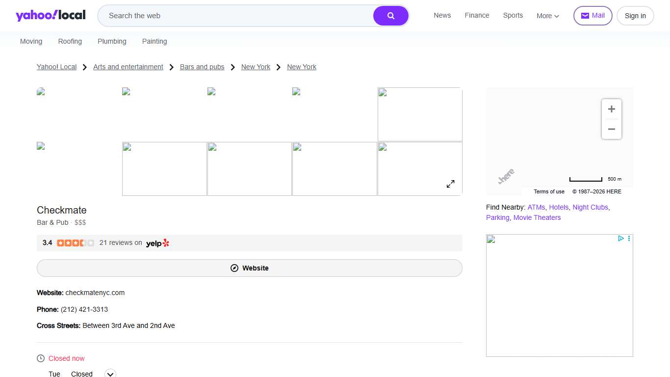 Checkmate in New York, NY – Reviews, Hours, and Contact Details